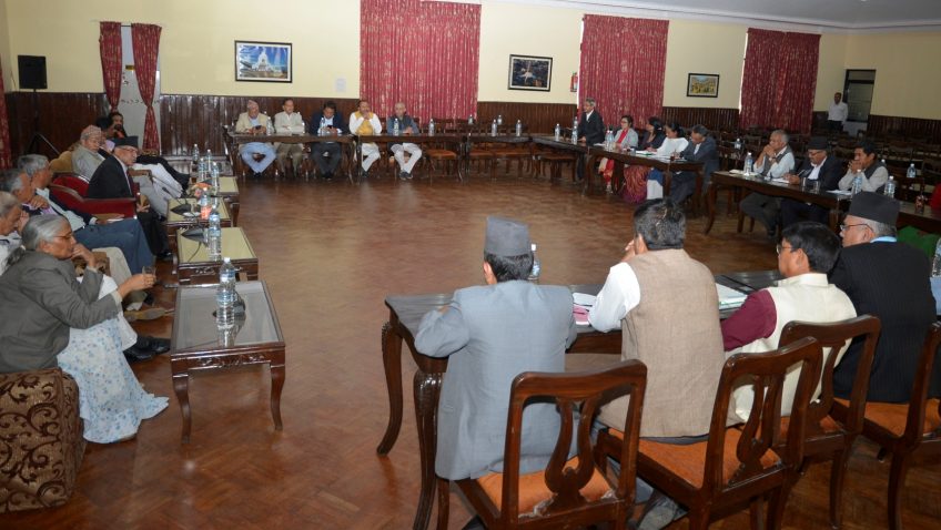 संसदमा प्रतिनिधित्व गर्ने दलहरुको बैठक सम्पन्न