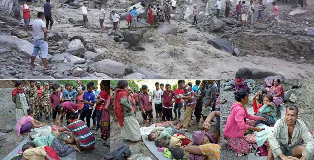 बाढीले बस्ती बगाउँदा एकको मृत्यु , चार जना वेपत्ता, पक्की पुल बगायो