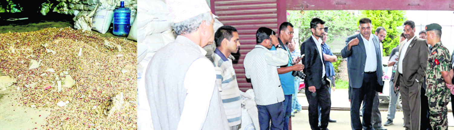 खाद्य संस्थानको सिमीमा चार क्विन्टल ढुंगा