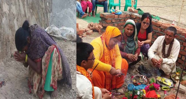 पानीको माग गदै किसानले कुलोको मुहानमा पूजा गरे