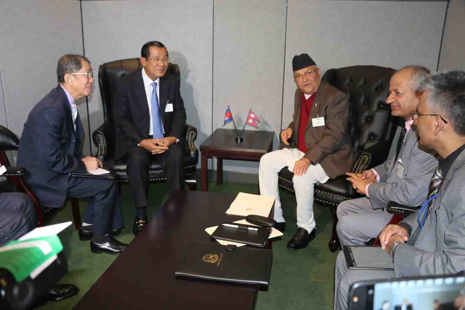 PM Oli visits Nepali mission in NY