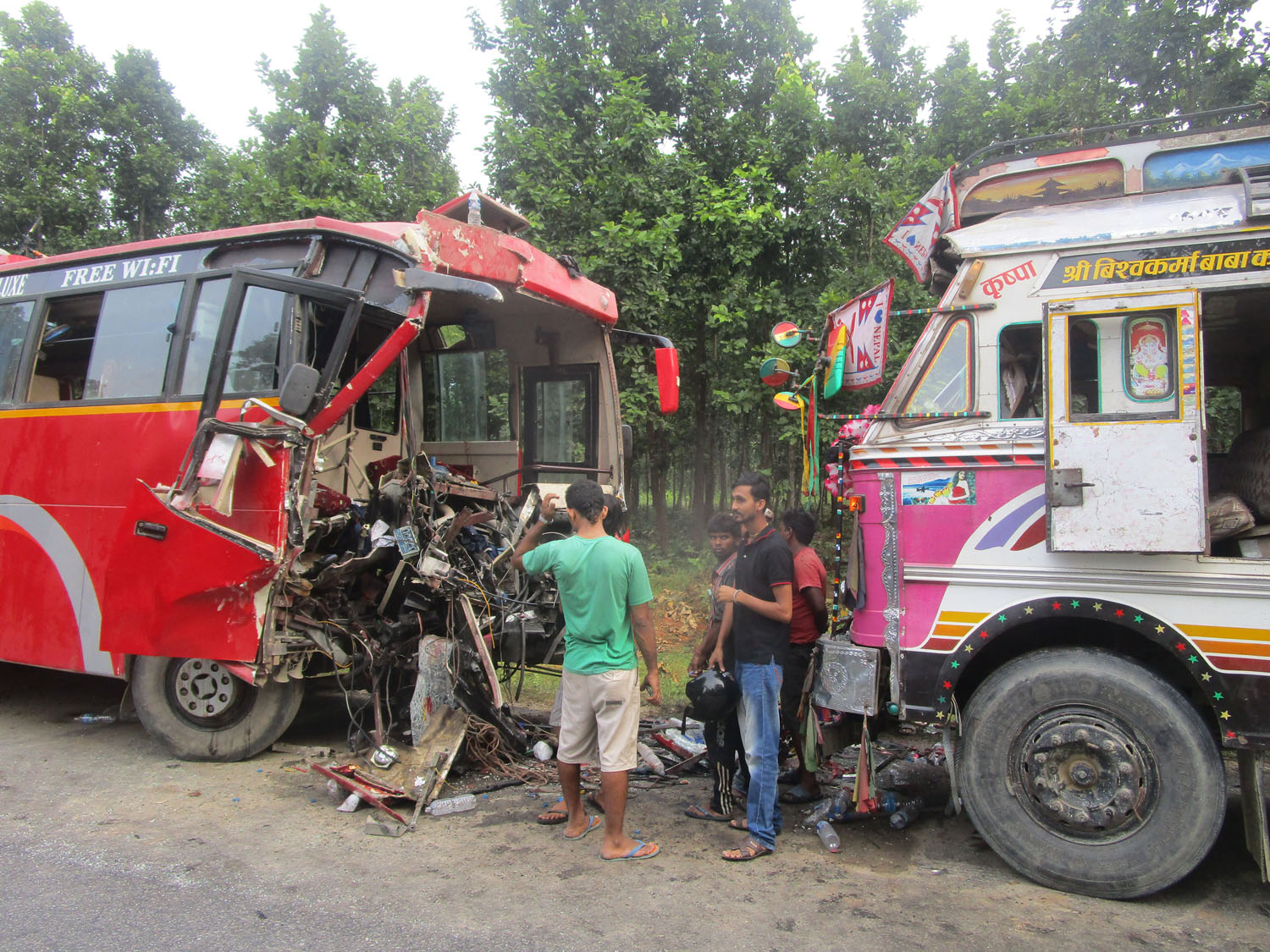 Two killed, 32 injured in road accident