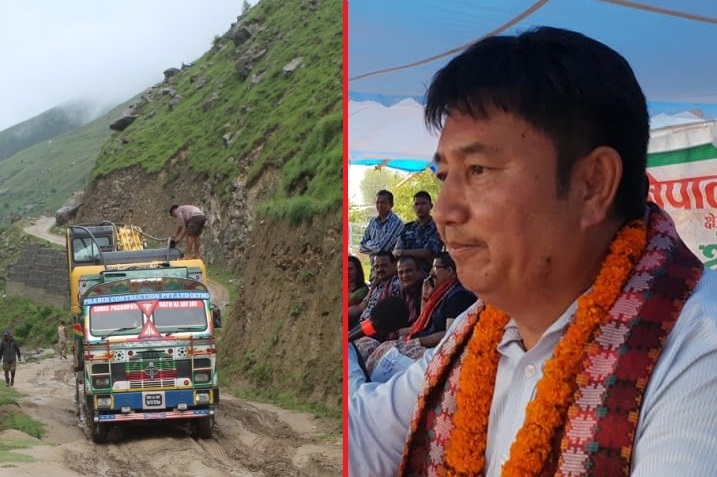 अलपत्रमा “कांग्रेस सांसद तथा ठेकेदार” लामाले लिएको ठेक्का नाग्म – गमगढी सडक !